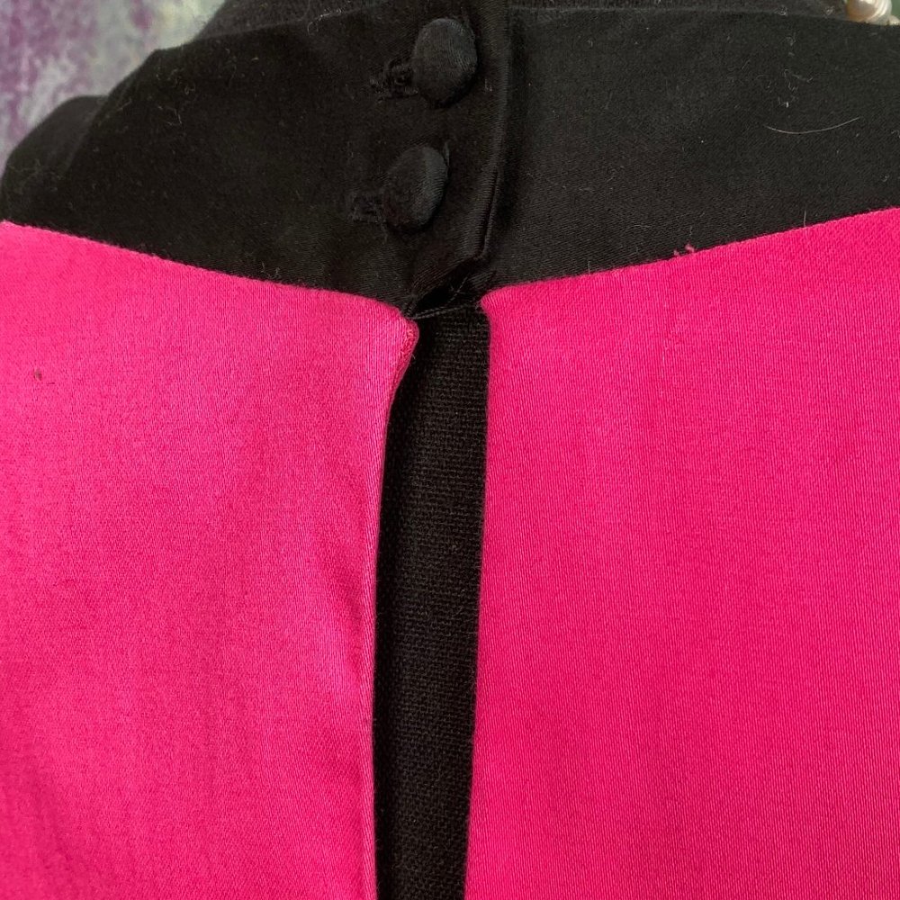 📌B Darlin Eye-Catching Neckline  Pink Black Sleeveless Cotton Dress - Picture 5 of 13